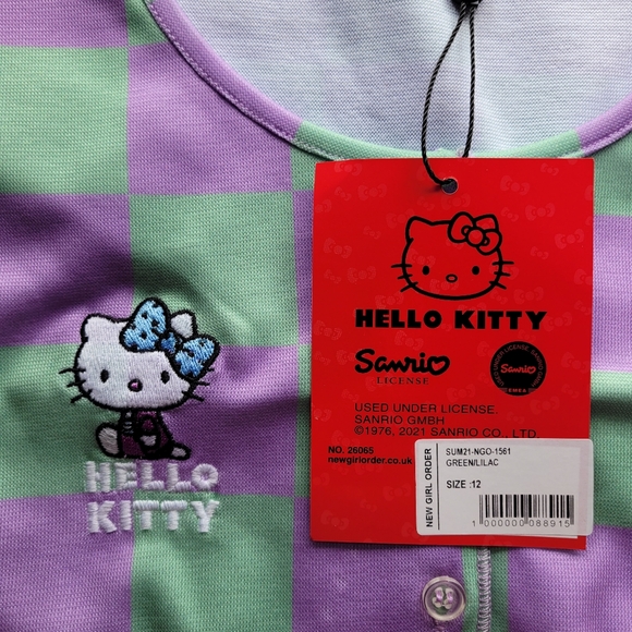 NG Order Officially Licensed Sanrio Hello Kitty Checkerboard Button Down Top - Picture 7 of 7